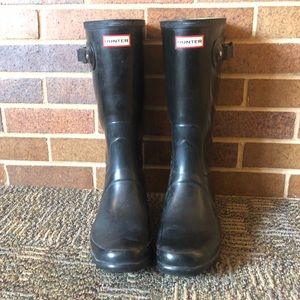 Hunter Black Rain Boots - Huntress, Size 11